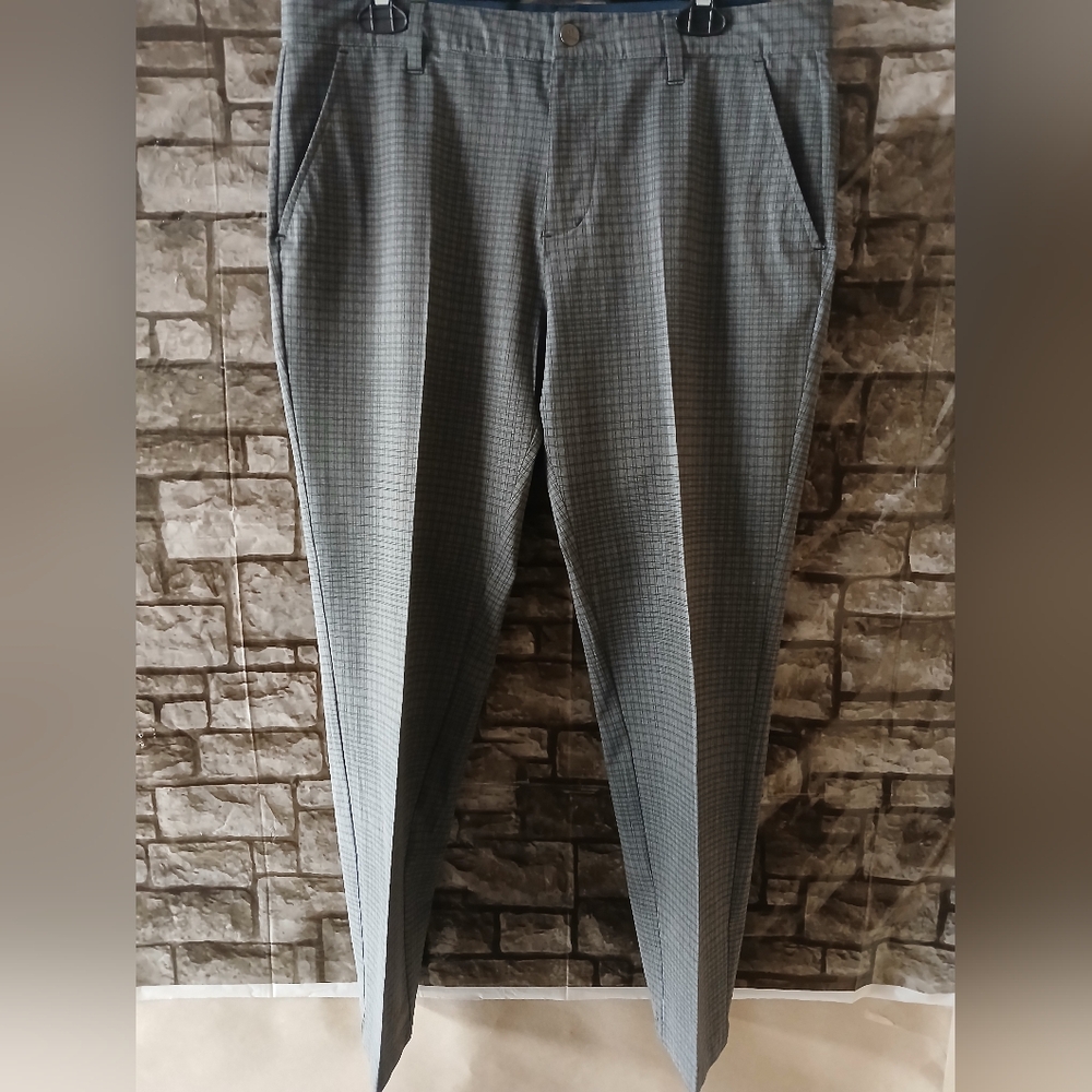 Adidas Gray and Blue Checkered Pants